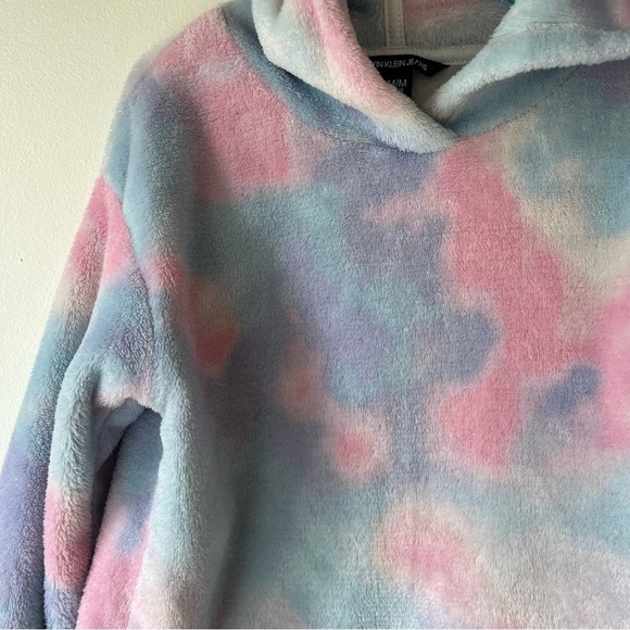 Calvin Klein Jeans Girls Hoodie M (7/8) Tie Dye Plush Fleece Pullover Pastel - Picture 6 of 14
